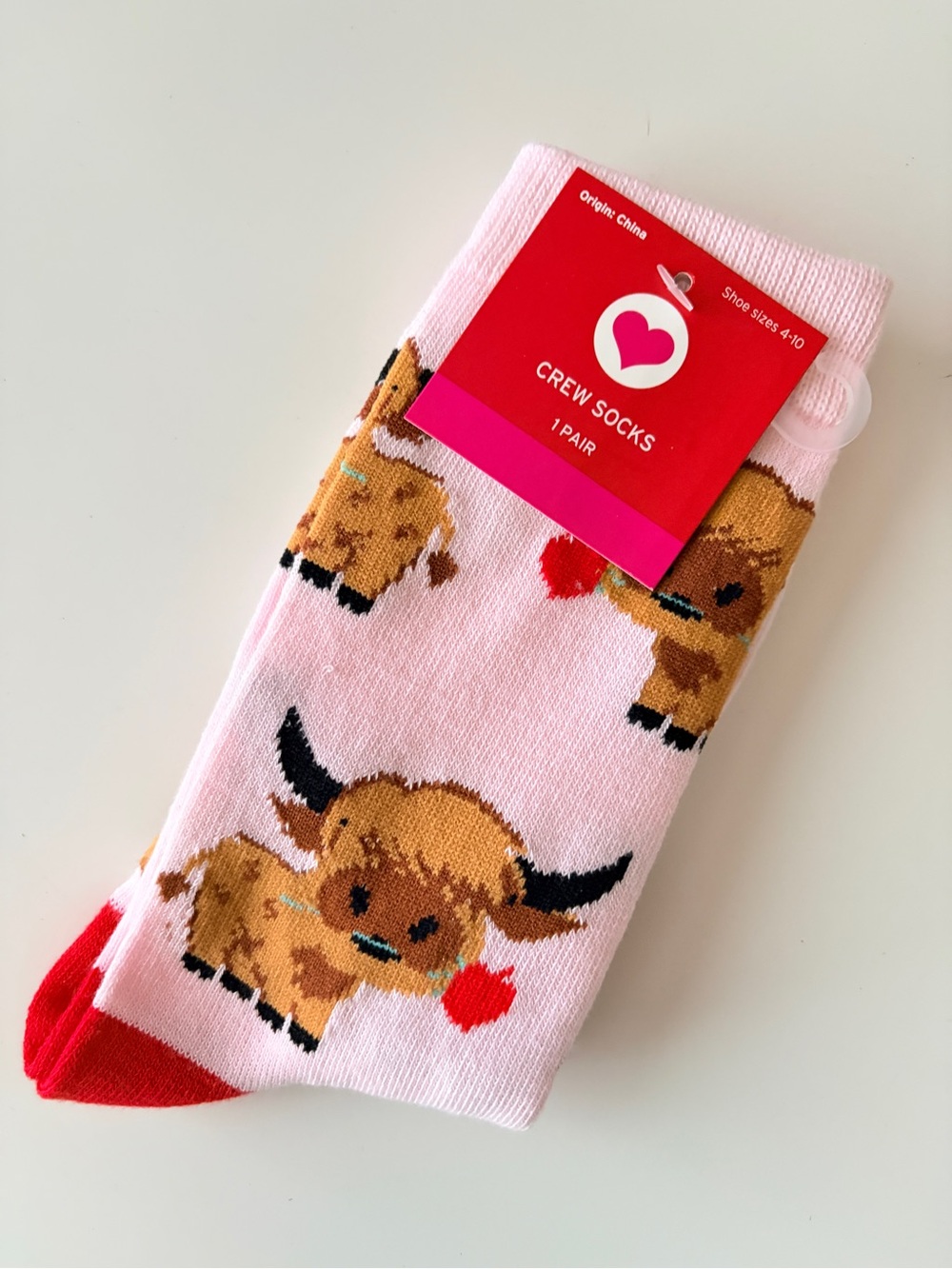 Crew Socks with Highland Cow Design - Picture 3 of 5